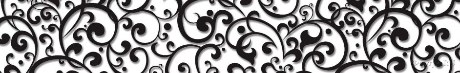 Скинали — Черно- белый узор с абстрактными цветами