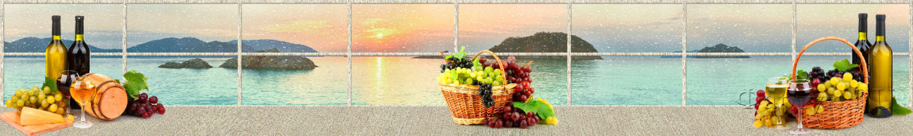 Скинали — Вино и виноград на фоне морского заката