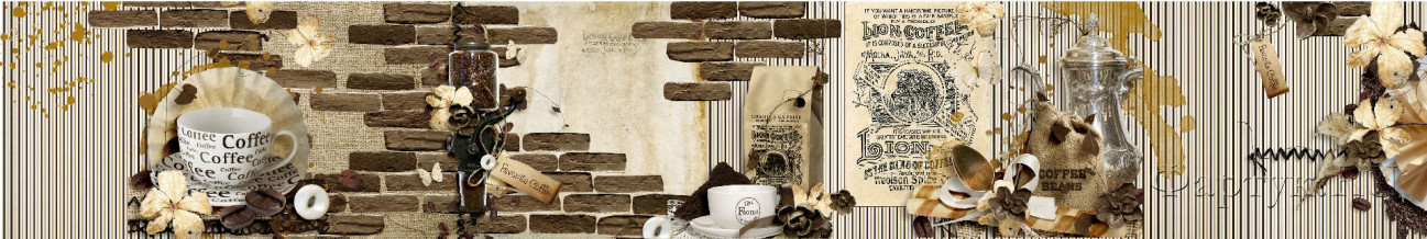 Скинали — коллаж кофе и кирпичная стена