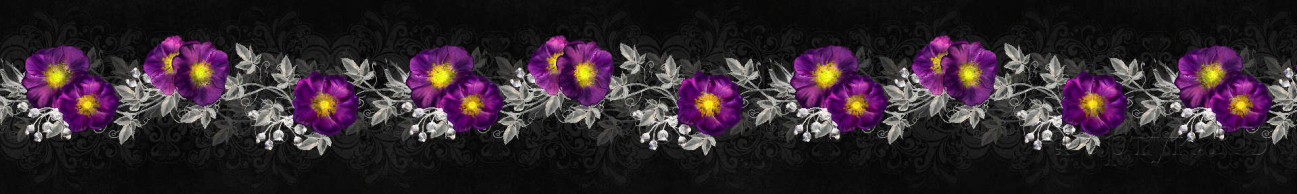 Скинали — Фиолетовые цветы на черном фоне 