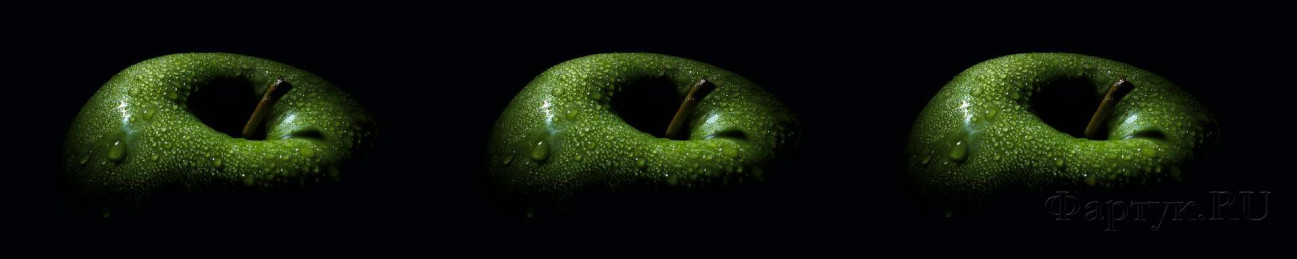Скинали — Крупные зеленые яблоки на черном фоне
