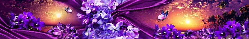 Скинали — Фиолетовый коллаж с цветами и морем