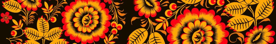Скинали — Хохлома цветочный узор на черном фоне