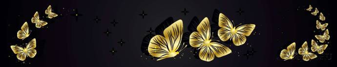 Скинали — Золотые бабочки на черном фоне 