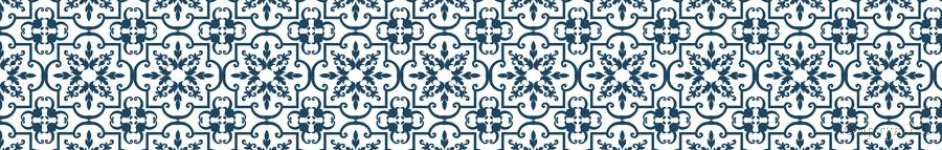 Скинали — Синий орнамент на белом
