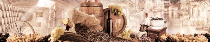 Скинали — Коллаж Вино,виноград и кофейные зерна