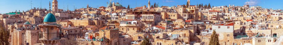 Скинали — Панорама Иерусалима Старый город с церковью Гроба Господня