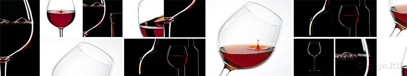 Скинали — Коллаж из бутылок и бокалов с красным вином