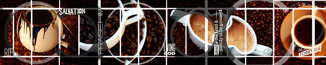 Скинали — Коллаж кофейных зерен и чашка кофе