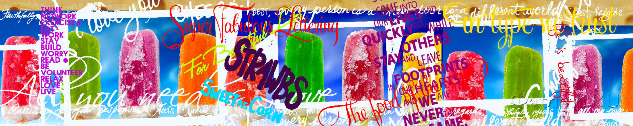Скинали — Коллаж: фруктовый лед и надписи