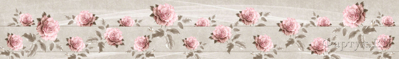Скинали — Нежно-розовые розы на сером фоне 