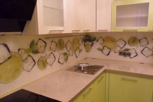 Скинали для кухни фото: лаймы со льдом , заказ #S-816, Зеленая кухня.