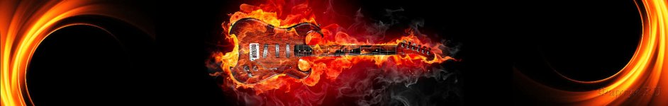Скинали — Гитара в огне на черном фоне