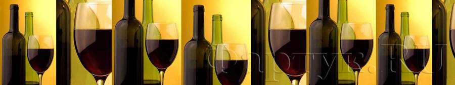Коллаж из винных бокалов и бутылок