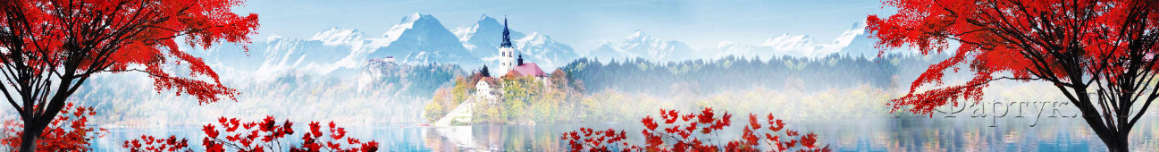 Скинали — Сказочный замок на фоне природы и гор в ярких цветах