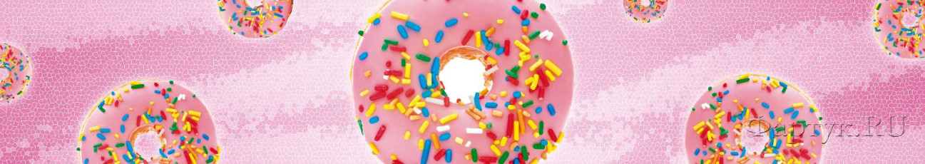 Скинали — Сладкие пончики на розовом фоне с глазурью и цветной посыпкой