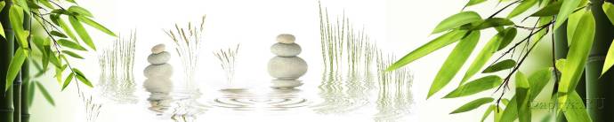 Скинали — Белые камни и бамбук на воде 