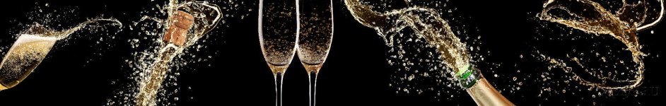 Скинали — Бокалы с шампанским, брызги шампанского на черном фоне