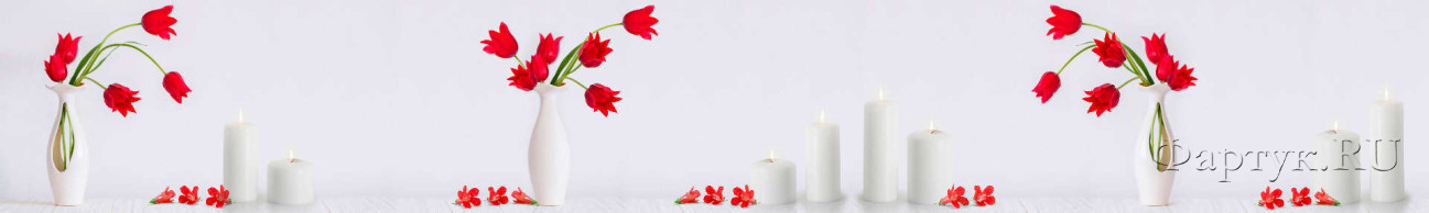 Скинали — Красные цветы в высокой белой вазе