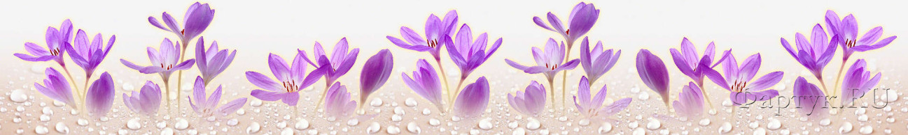 Скинали — Нежно-фиолетовые цветочки с каплями воды 