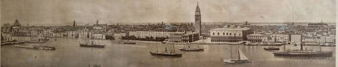 Скинали — панорамный вид Венеции, примерно 1910 г., Италия