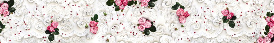 Скинали — Розовые цветы на текстурной тене