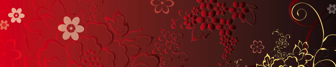 Скинали — Красные абстрактные цветы и вензеля