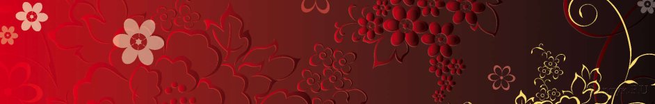 Скинали — Красные абстрактные цветы и вензеля