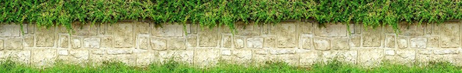 Скинали — Каменный забор вдоль зеленых насаждений