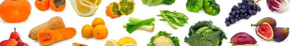 Скинали — Фрукты и овощи на белом фоне 