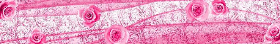 Скинали — Розовые розы на фоне узора с вензелями