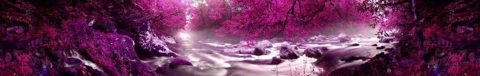 Скинали — Горная река с розовом цвете