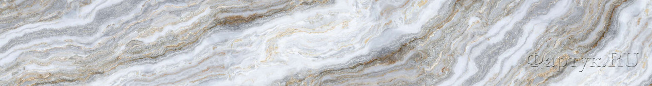 Скинали — Белый мраморный узор с фигурными серыми и золотыми прожилками