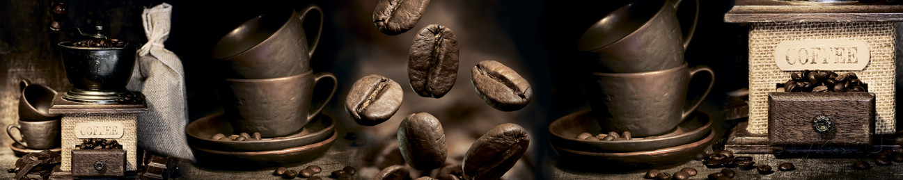 Скинали — Коллаж старая кофемолка, чашки и кофейные зерна