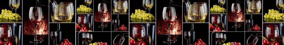 Скинали — Коллаж из винных бокалов, бутылок и винограда
