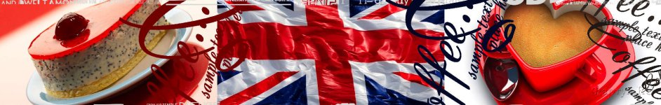 Скинали — Коллаж Английский флаг и кофе со сладостями