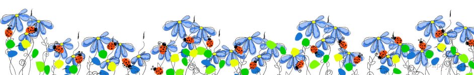 Скинали — Божьи коровки на синих цветках