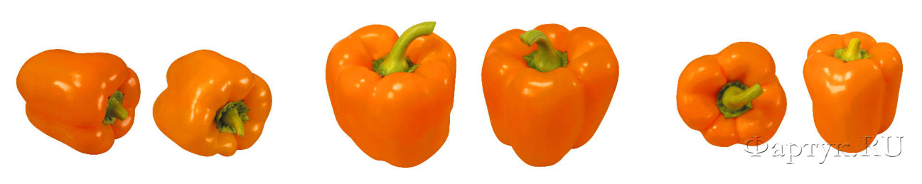 Скинали — Оранжевый перец на белом фоне.