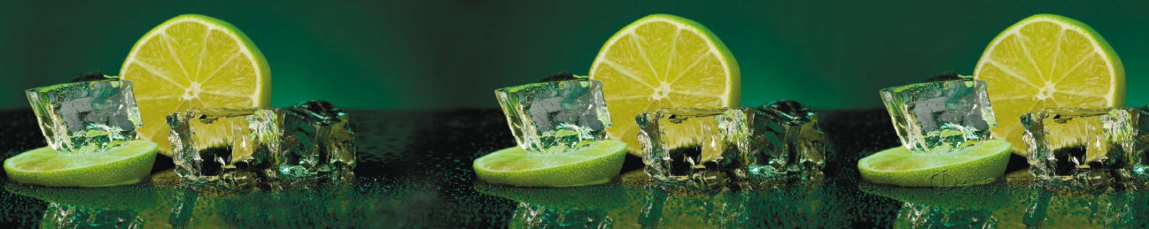 Скинали — Лимон и лед на зеленом фоне