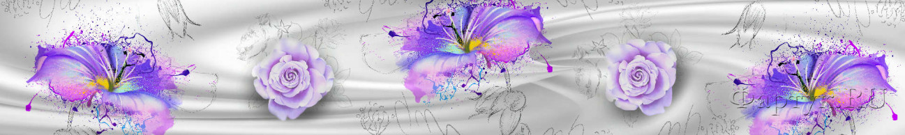 Скинали — Фиолетовые цветы на сером фоне