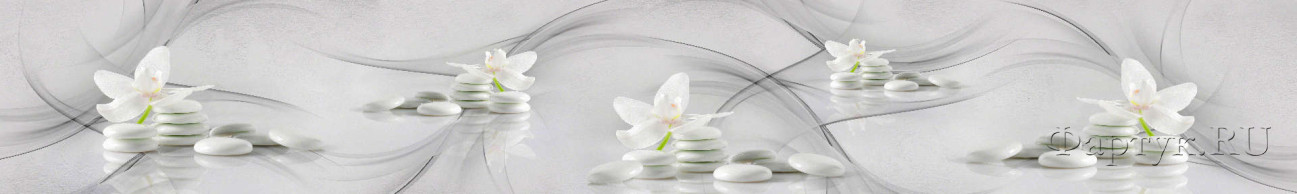 Скинали — Спа белая орхидея с массажными белыми камнями 