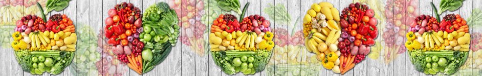 Скинали — Овощи и фрукты коллаж на досках