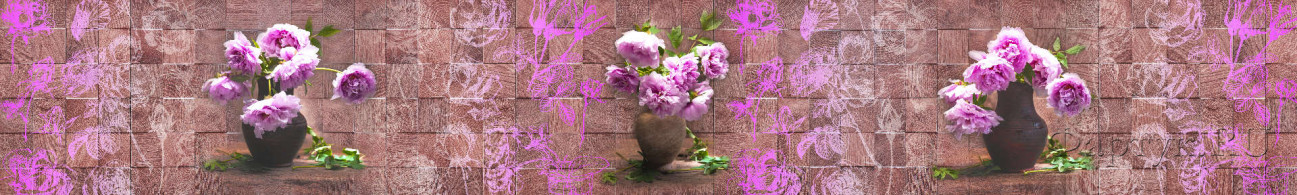 Скинали — Розовые пионы в вазах