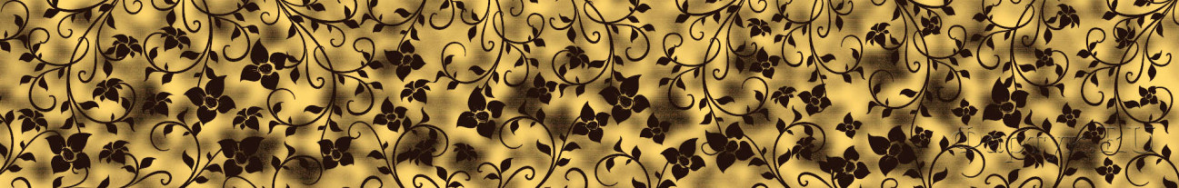 Скинали — Плетущиеся коричневые цветки на желтом фоне