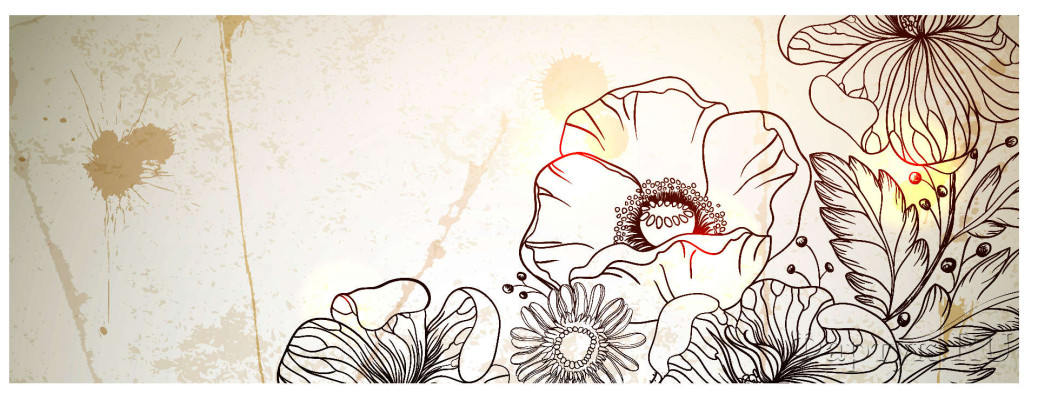 Скинали — Черно-белая иллюстрация цветов