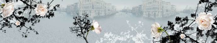 Скинали — Кустовая роза на фоне города на воде